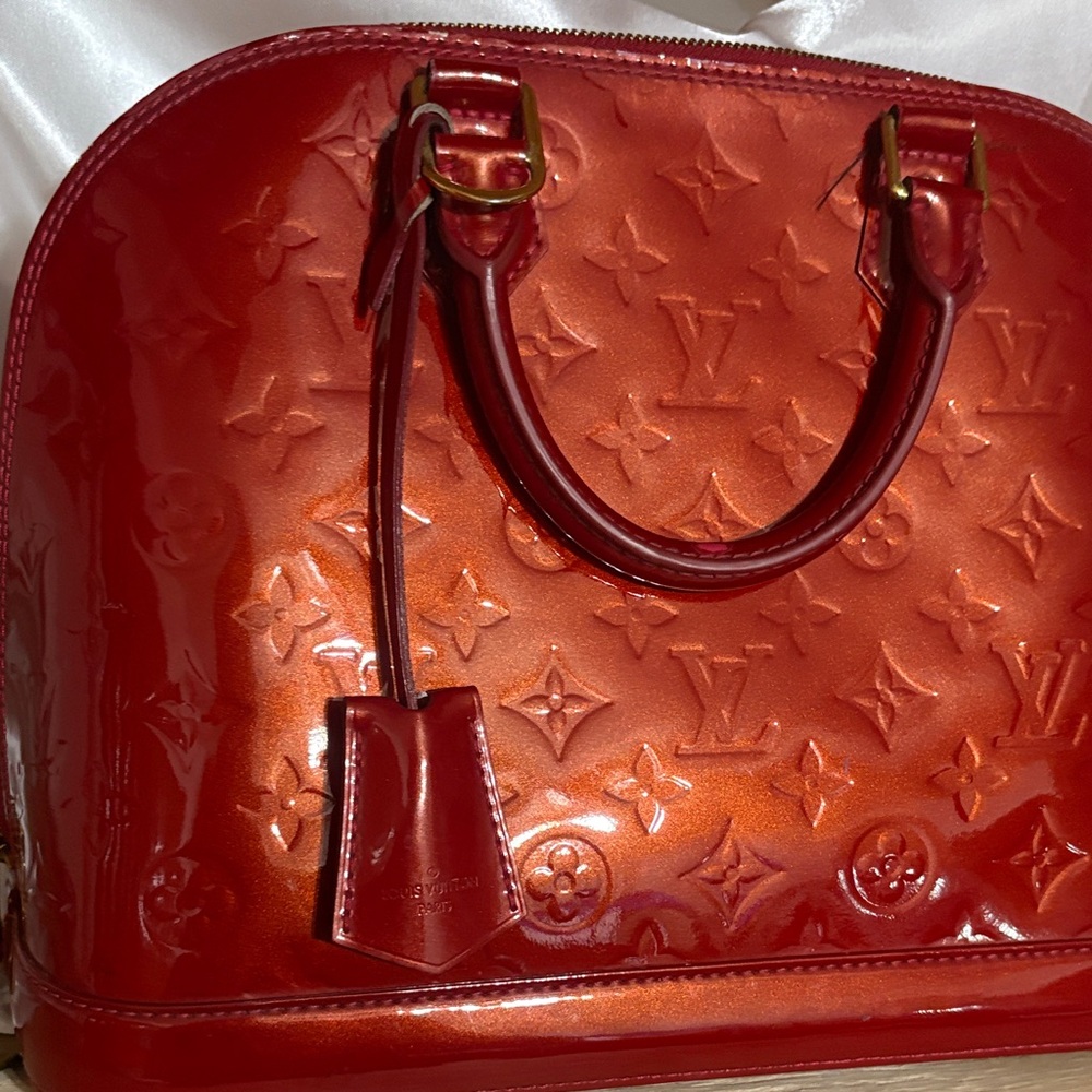 Louis Vuitton Red Patent Vernis Alma Satchel - Picture 2 of 14